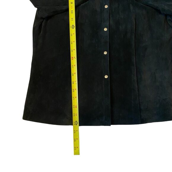 Yansi Fugel Womens Western Snap Button Pig Suede Shirt Sz L Shacket Boho Cowgirl - Picture 12 of 12